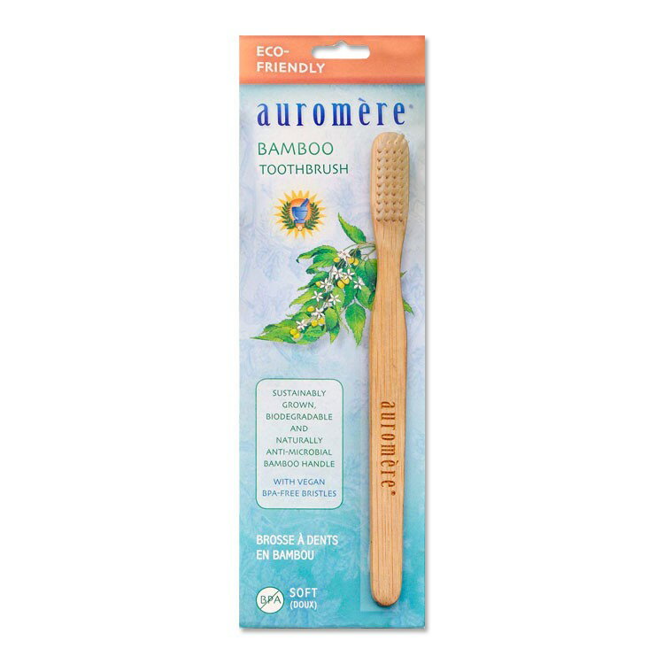 Rakuten - オーロメア 竹製 歯ブラシ 大人用 ソフト auromere Bamboo Toothbrush バンブー トゥースブラシ やわらかめ 自然素材 エコ サステナブル 環境にやさしい【お取り寄せ商品】【合わせて買いたい】
