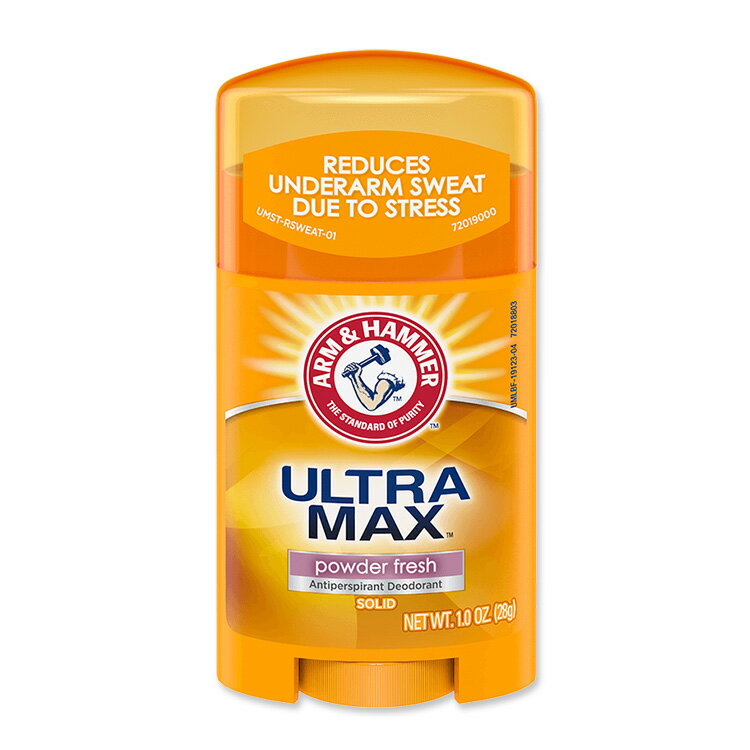 商品説明 ●Arm &amp; Hammer (アーム&amp;ハンマー)はアメリカで170年以上にわたる歴史があり、信頼されている重曹ブランドです。 ●一日中ニオイと戦う方のためのデオドラントスティック！ ●いつでもどこでも簡単臭いケア♪スティックタイプで、汗ばむところにサっと塗れる！ ●アルミニウム入りで、汗にダイレクトにアプローチ◎ ●爽やかなパウダーフレッシュの香り！アクティブに動く日にぴったり♪ ●オフィスで長い一日を過ごす日はもちろん、屋外でスポーツをする日やジムでエクササイズをする日にも！ ●トラベルサイズで、旅行や毎日の持ち運びにも最適です◎【ARM & HAMMERのこだわり】 Arbor day foundation / カーボンニュートラル / Green-e&reg;認定 通常サイズはこちら♪ 「ウルトラマックス」シリーズはこちら♪ 消費期限・使用期限の確認はこちら 内容量 28g (1oz) 成分内容 詳細は画像をご確認ください ※詳しくはメーカーサイトをご覧ください。 ご使用方法 乾いた脇の下に塗布してください。 メーカー Arm &amp; Hammer(アーム＆ハンマー) ・外用のみ。 ・傷ついた肌には使用しないでください。 ・発疹や炎症が生じた場合は使用を中止してください。 ・高温多湿を避けて保管して下さい。 ・お子様の手の届かない場所で保管して下さい。 ・お肌に合わない場合は使用をやめ、症状によっては医師にご相談ください。 ・効能・効果の表記は薬機法により規制されています。 ・医薬品該当成分は一切含まれておりません。 ・メーカーによりデザイン、成分内容等に変更がある場合がございます。 ・製品ご購入前、ご使用前に必ずこちらの注意事項をご確認ください。 Arm &amp; Hammer Ultra Max Deodorant Powder Fresh, Solid, 1 Oz 生産国: アメリカ 区分: 化粧品 広告文責: ㈱ REAL MADE 050-3138-5220 配送元: CMG Premium Foods, Inc. あーむあんどはんまー あーむ&amp;はんまー 人気 にんき おすすめ お勧め オススメ ランキング上位 らんきんぐ かいがい 海外 男性 メンズ めんず 女性 ウィメンズ 汗 あせ ニオイ 臭い 匂い におい 身だしなみ エチケット マナー でおどらんと 運動 うんどう 運動後 フィットネス ふぃっとねす わーくあうと ワークアウト とれーにんぐ トレーニング ジム 筋トレ スポーツ すぽーつ スティック すてぃっく 固形 脇汗 ワキ わき すっきり さっぱり リフレッシュ フレッシュ ふれっしゅ 新鮮 さわやか 爽やか 快適 持ち運び 携帯用 外出用 とらべるさいず みにさいず 制汗剤 良い香り いい香り 清潔 清潔感 アルミニウム入り 重曹