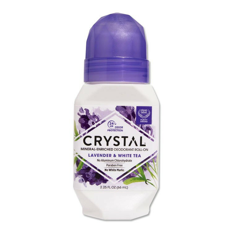 クリスタル ミネラル デオドラント ロールオン ラベンダー&ホワイトティー 66ml (2.25floz) CRYSTAL Mineral Deodorant Roll-On Lavender & White Tea パーソナルケア アルミニウムフリー