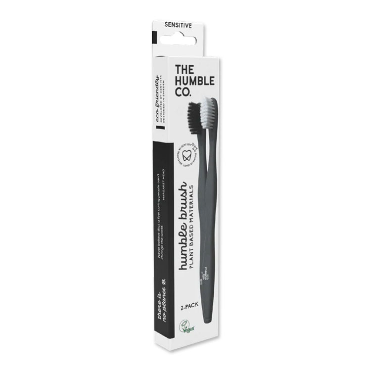 Rakuten - ザ ハンブルコー プラントベース ハブラシ センシティブ ホワイト&ブラック 2本入 THE HUMBLE CO Plant Based Toothbrush Sensitive White & Black 歯みがき 白 黒 歯ブラシ 植物由来 環境に優しい【お取り寄せ商品】