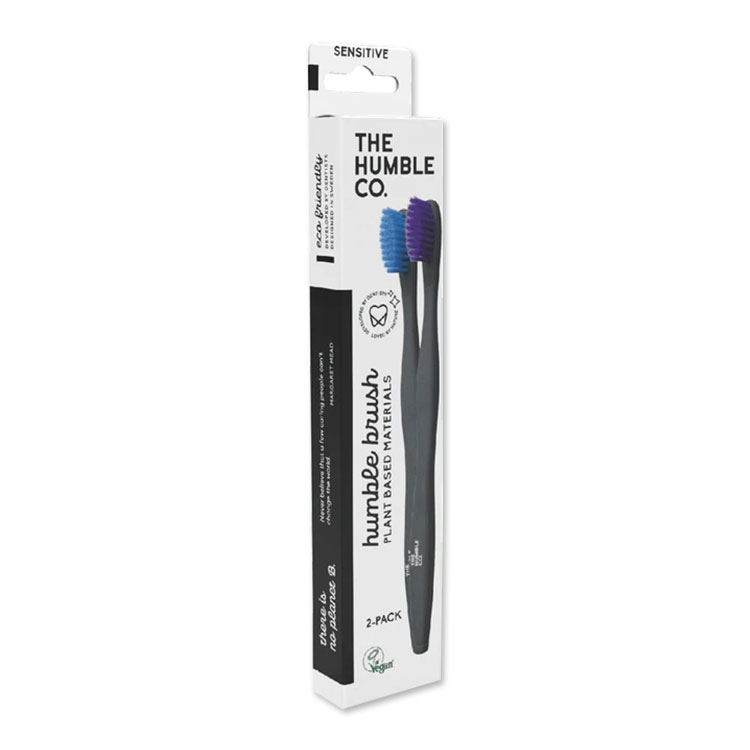 Rakuten - ザ ハンブルコー プラントベース ハブラシ センシティブ ブルー&パープル 2本入 THE HUMBLE CO Plant Based Toothbrush Sensitive Blue & Purple 歯みがき 青 紫 歯ブラシ 植物由来 環境に優しい【お取り寄せ商品】