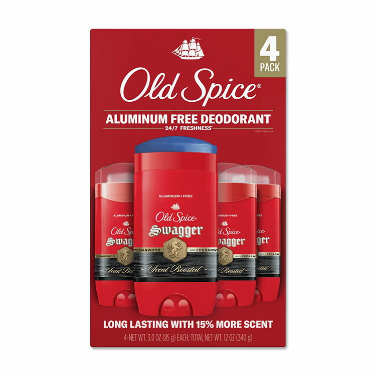 Rakuten - 【ポイントUP★1日15時-11日2時】オールドスパイス スワッガー デオドラント アルミニウムフリー Old Spice Swagger Deodorant Aluminum Free 3 oz, 4-pack【アメリカコストコ品】