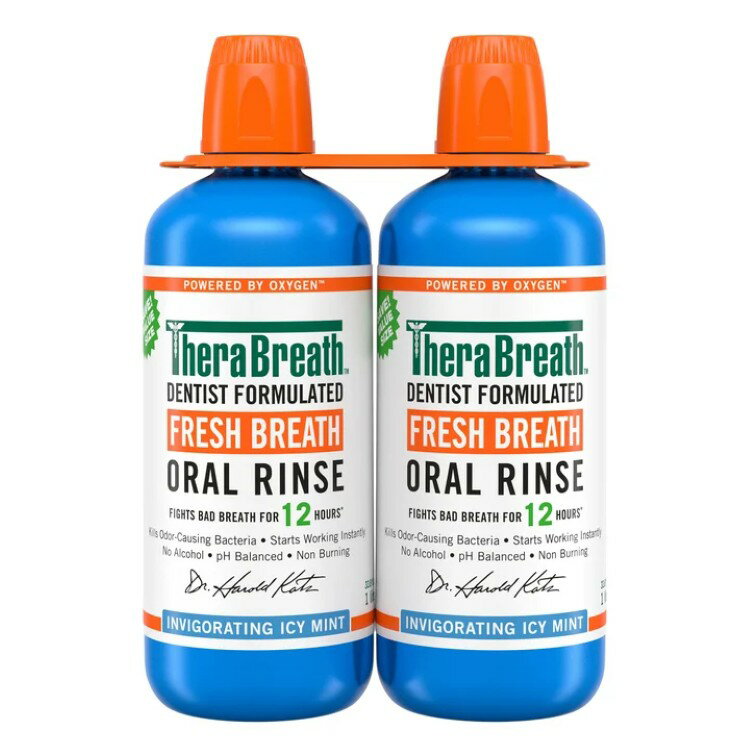乐天商城 - セラブレス アイシーミント オーラルリンス 1L 2本セット TheraBreath Icy Mint Oral Rinse, 1 Liter, 2-pack 【お取り寄せ商品】