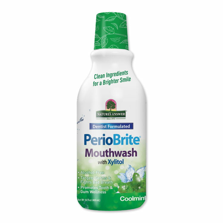 乐天商城 - PerioBrite 天然マウスウォッシュ クールミント 480ml (16oz) Nature's Answer (ネイチャーズアンサー)【お取り寄せ商品】