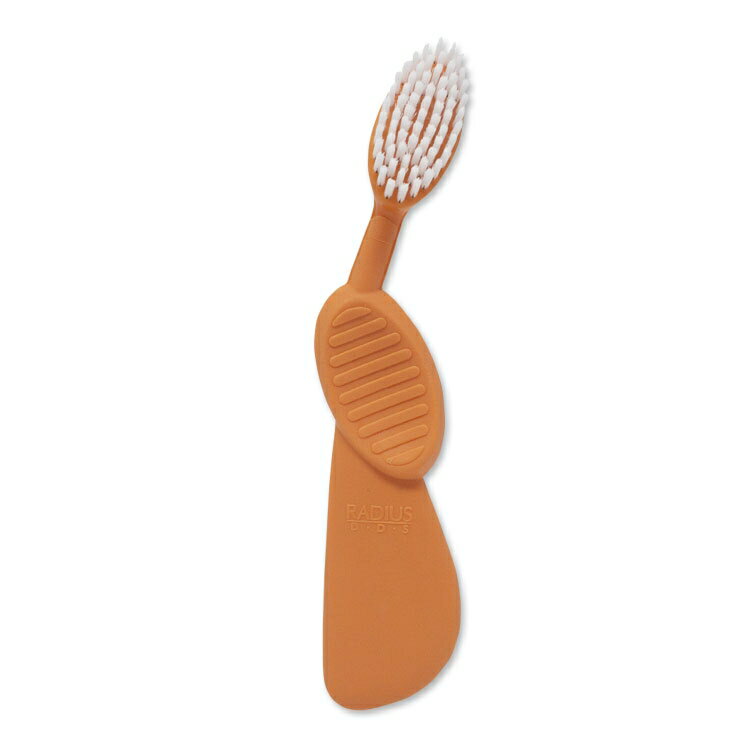 乐天商城 - ラディウス フレックスブラシ 歯ブラシ オレンジ RADIUS Flex Brush Right Orange 右利き 歯みがき ハブラシ 植物由来 環境に優しい 再生ゴム フレックスネック