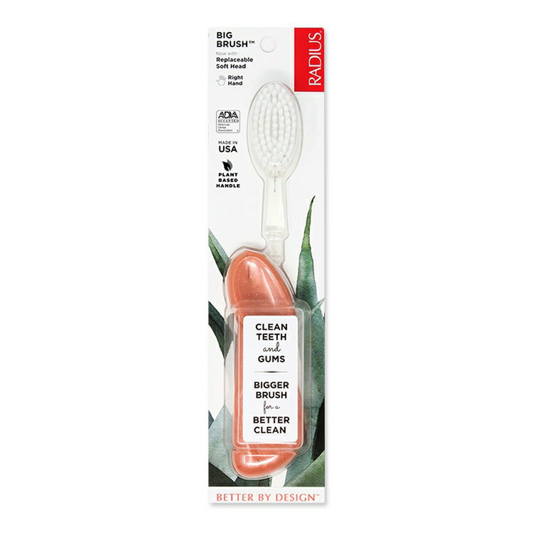 Rakuten - ラディウス ビッグ ブラシ 右手用 シーシェルコーラル Radius Big Brush Right Hand Seashell Coral 歯ブラシ ソフト毛 右利き用