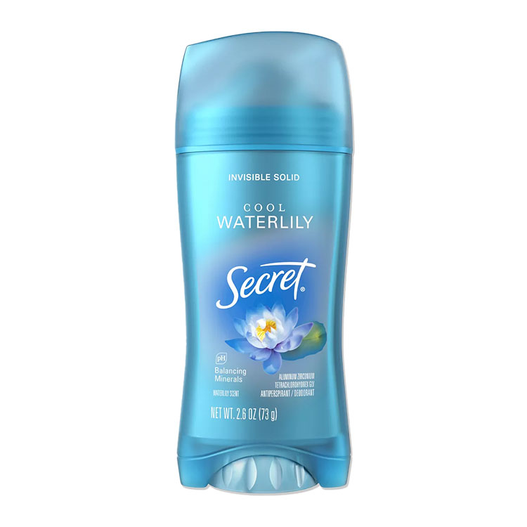 シークレット インビジブル ソリッド デオドラント ウォーターリリーの香り 73g (2.6oz) Secret Invisible Solid Deodorant Cool Waterlily 汗 爽快感【お取り寄せ商品】