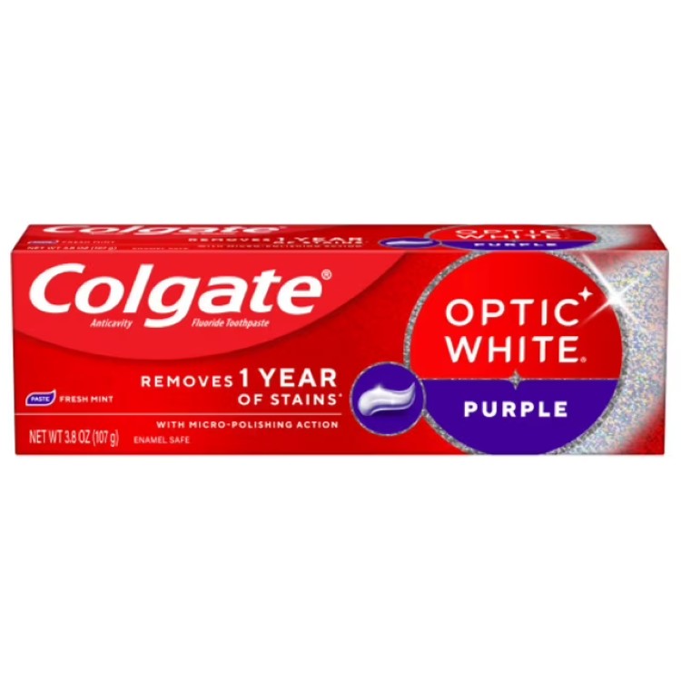 Rakuten - コルゲート オプティックホワイト パープル 歯磨き粉 フッ素配合 フレッシュミント味 108g Colgate Optic White Purple Teeth Whitening Toothpaste, Fresh Mint Flavor, 3.8 OZ 【お取り寄せ商品】