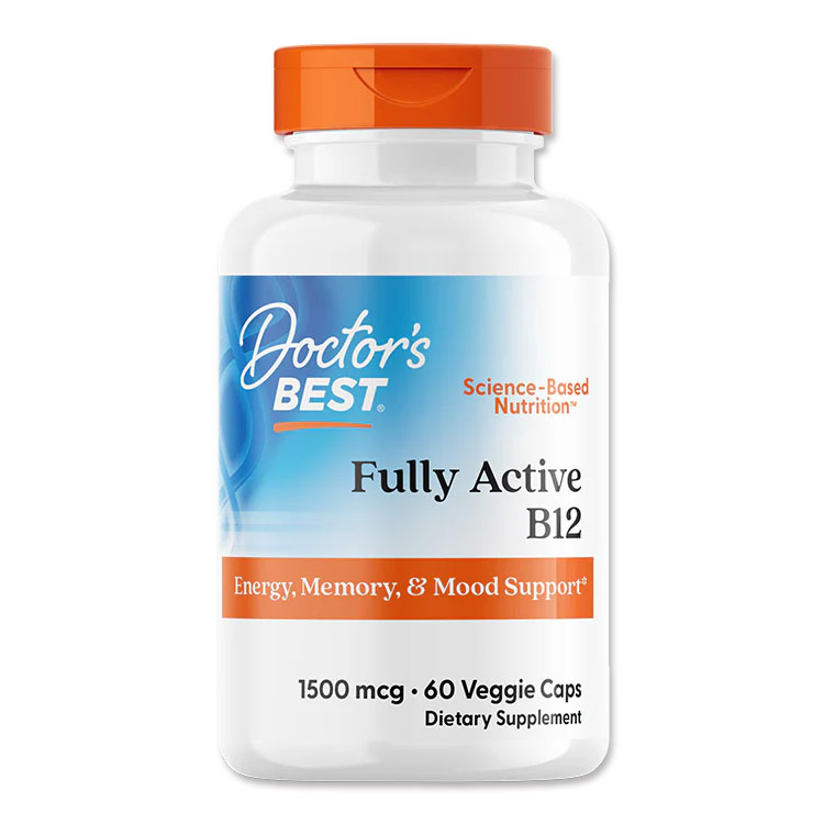 ビタミンB12 1500mcg 60粒 Doctor's BEST（ドクターズベスト） サプリメント サプリ Fully Active B12 1500mcg 60vcaps cbbnow-10000906 ベストサプリUSA パッケージ画像