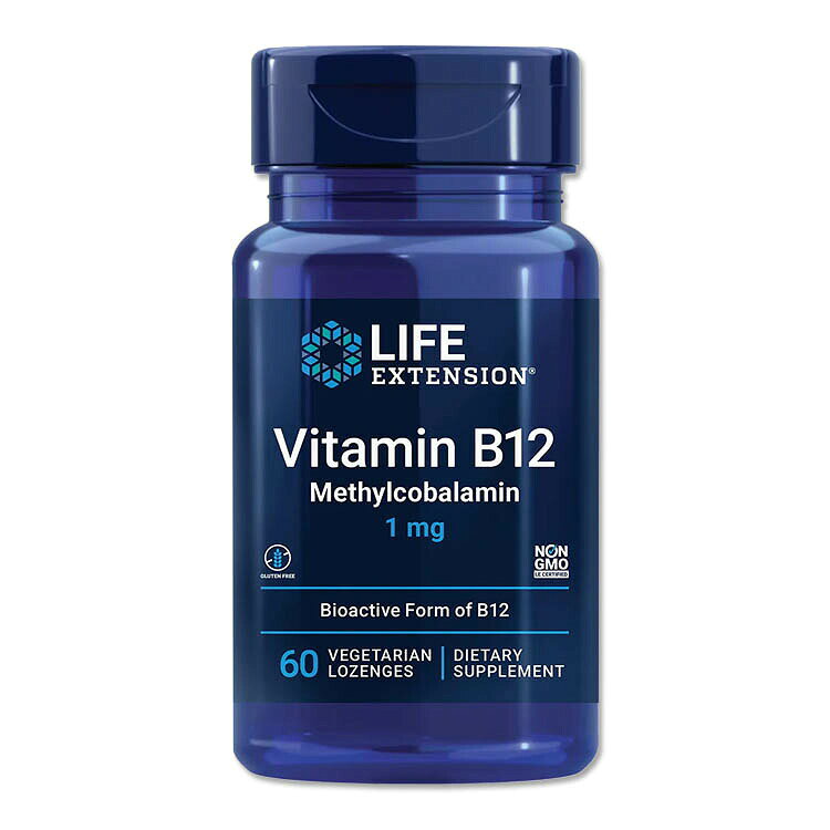 ライフ エクステンション ビタミン B12 メチルコバラミン 1mg 60粒 トローチ Life Extension Vitamin B12 Methylcobalamin 1 mg 60 vegetarian lozenges【お取り寄せ商品】【合わせて買いたい】