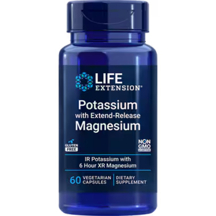 ライフエクステンション エクステンドリリースマグネシウム配合カリウム ベジタリアンカプセル60粒 Life Extension Potassium with Extend-Release Magnesium 60 vegetarian capsules【お取り寄せ商品】