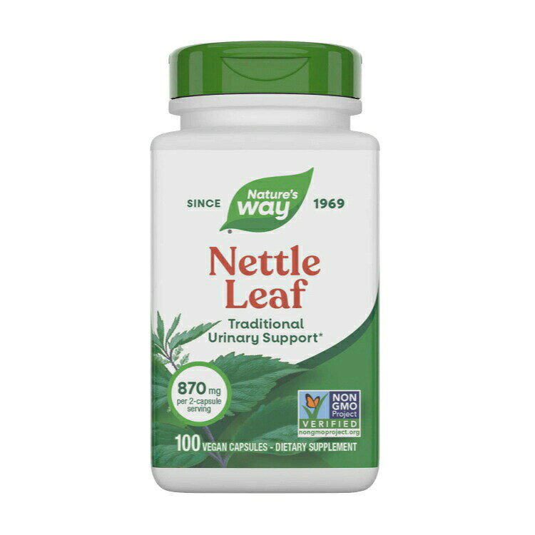 ネイチャーズウェイ ネトルリーフ サプリメント 870mg 100粒 Nature's Way Nettle Leaf 西洋イラクサ 植物 ハーブ ビーガンカプセル cbbnow-10000804 ベストサプリUSA パッケージ画像