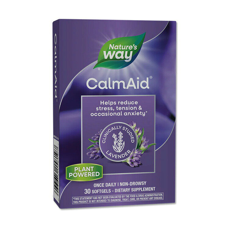 ネイチャーズウェイ カームエイド ラベンダーオイル サプリメント 30粒 ソフトジェル Nature’s Way CalmAid Lavender Oil 健康維持 習慣 飲みやすい【お取り寄せ商品】 cbbnow-10000989 ベストサプリUSA パッケージ画像