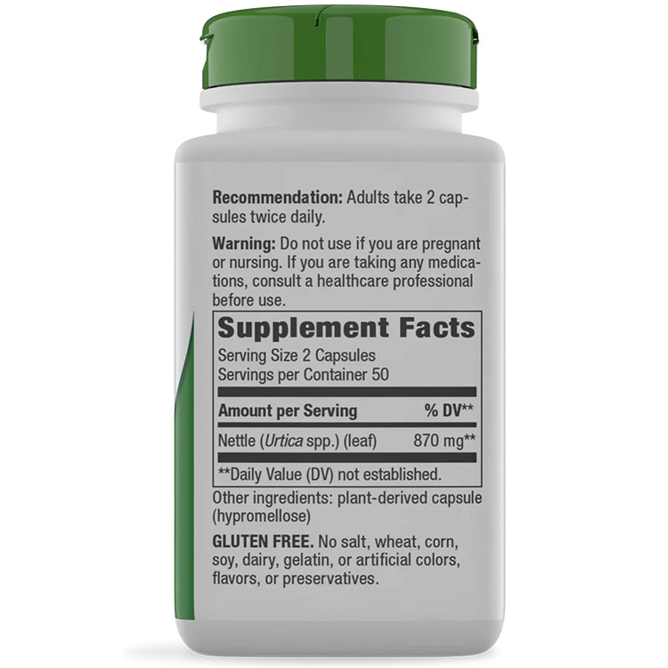 ネイチャーズウェイ ネトルリーフ サプリメント 870mg 100粒 Nature's Way Nettle Leaf 西洋イラクサ 植物 ハーブ ビーガンカプセル cbbnow-10000804 ベストサプリUSA サンプル画像3