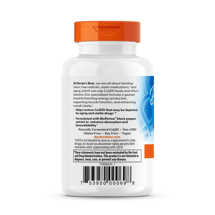 高吸収 コエンザイムQ10 バイオペリン配合 60粒 ベジタブルカプセル Doctor's BEST...