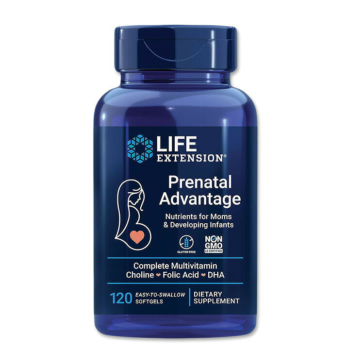 商品説明 ●Life Extension (ライフエクステンション) は、「より長く、より健康に暮らしたい」という人たちのために、世界中から最も純粋で素晴らしい原材料を集め、ありとあらゆる科学調査・科学的知見をもとに、高品質なサプリメントを製造しています。彼らは、人生 (Life) を延ばす (Extension) だけでなく、栄養科学の限界も拡大しようとしています。日本でも徐々に話題沸騰中のライフエクステンションのサプリをぜひお試しください。 ●妊娠を考えている方、妊娠中の方、出産後のママに嬉しいマルチビタミン&amp;マルチミネラルサプリメント◎栄養補給にぴったりです♪ ●まもなく赤ちゃんを迎える、または迎えたばかりのお母さんなら誰しも、赤ちゃんの健康を第一に考えるものです。 ●『Prenatal Advantage』には、お母さんと赤ちゃんに優しく、信頼できて、サポート力の高い栄養成分が、体内での吸収性が良いかたちで含まれています◎ ●ビタミンA、B、C、D3、Kの1日当たりの必要量の100%を摂取でき、さらに母親と赤ちゃんの両方のための DHAオメガ3、コリン、ルテイン、ゼアキサンチンなどの栄養素をたっぷり配合♪ ●『Prenatal Advantage』は、一般的な産前・産後用のビタミンやミネラルサプリメントを超える栄養サポートをお届けすることに全力を注いでいます。 ※グルテンフリー / Non-GMO (非遺伝子組換え) /ベジタリアン仕様【LIFE EXTENSIONのこだわり】 GMP (適正製造基準) 認証 妊娠中、妊活中にはかかえせない！葉酸サプリはこちら♪ Life Extensionのサプリメントをもっと見る♪ 消費期限・使用期限の確認はこちら ご留意事項 ●空輸中の温度変化により、粒同士のくっつきが生じる場合があります。ボトルや袋を室温下で数度、強めに振ると離れますのでお試しください。 内容量 / 形状 120粒 / ソフトジェル 成分内容 詳細は画像をご確認ください ※製造工程などでアレルギー物質が混入してしまうことがあります。※詳しくはメーカーサイトをご覧ください。 ご使用の目安 食品として1日1〜4粒を目安にお召し上がりください。 ※詳細は商品ラベルもしくはメーカーサイトをご確認ください。 メーカー Life Extension (ライフエクステンション) ・成人を対象とした商品です。 ・次に該当する方は摂取前に医師にご相談ください。 　- 妊娠・授乳中 　- 医師による治療・投薬を受けている 　- ビタミン K 拮抗薬 (ワルファリンなど) を服用している ・高温多湿を避けて保管してください。 ・推奨用量を超えないでください。 ・お子様の手の届かない場所で保管してください。 ・外側のシールが破れていたり損傷している場合は使用しないでください。 ・効能・効果の表記は薬機法により規制されています。 ・医薬品該当成分は一切含まれておりません。 ・メーカーによりデザイン、成分内容等に変更がある場合がございます。 ・製品ご購入前、ご使用前に必ずこちらの注意事項をご確認ください。 Prenatal Advantage 120 easy-to-swallow softgels 生産国: アメリカ 区分: 食品 広告文責: ㈱ REAL MADE 050-3138-5220 配送元: CMG Premium Foods, Inc. らいふえくすてんしょん ライフ エクステエンション らいふ えくすてんしょん さぷりめんと supplement けんこう 健康 へるしー ヘルシー ヘルス へるすけあ ヘルスケア てがる 手軽 簡単 かんたん 人気 にんき おすすめ お勧め オススメ ランキング上位 らんきんぐ 海外 かいがい アメリカ あめりか 補助食品 栄養 えいよう 栄養補助 栄養補給 健康習慣 まるちびたみん まるちみねらる 産前 さんぜん 産後 さんご 出産後 しゅっさんご にんしん にんしん 妊活 にんかつ プレママ ぷれまま 赤ちゃん ベビー ベイビー baby Non-GMO 非遺伝子組み換え 遺伝子組み換えではない