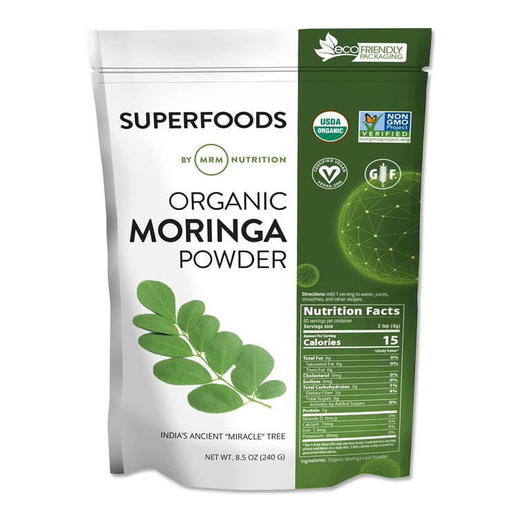 オーガニック ロウ モリンガパウダー 240g (8.5oz) MRM (エムアールエム) ORGANIC ...