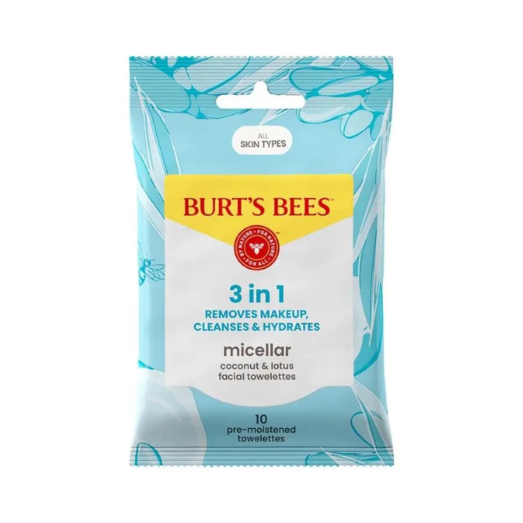 バーツビーズ ココナッツ＆ロータス ミセラー 3-in-1 フェイシャルタオレット 10枚入り Burt's Bees Micellar 3-in-1 Facial Towelettes with Coconut & Lotus 10 count 【お取り寄せ商品】