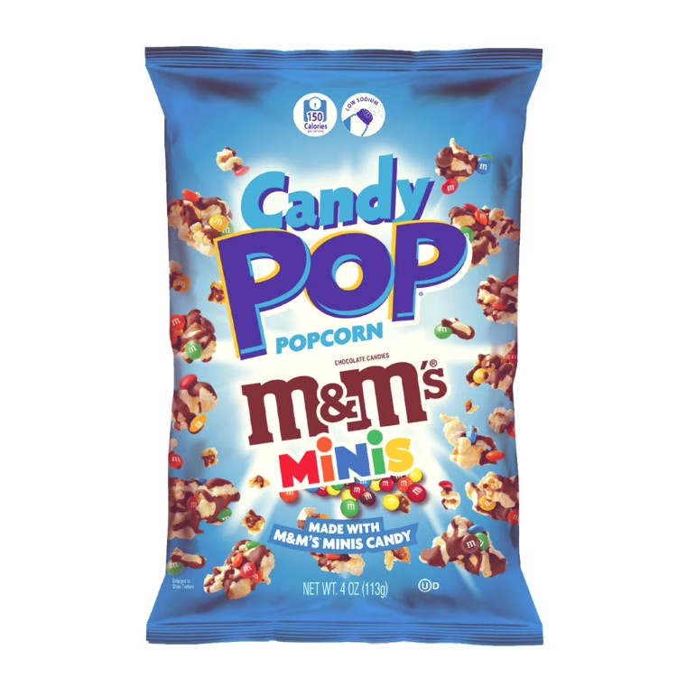 キャンディポップ M&M ミニ ポップコーン 113g Candy Pop M&M minis Popcorn, 4 oz. 【お取り寄せ商品】