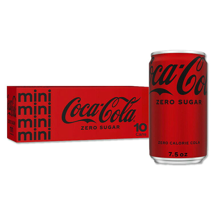 コカコーラ ゼロシュガー シュガーフリーソーダ 冷蔵パック、約221ml ミニ缶、10 パック Coca-Cola Zero Sugar Sugar-Free Soda Fridge Pack, 7.5 fl oz Mini Cans, 10 Pack 【お取り寄せ商品】