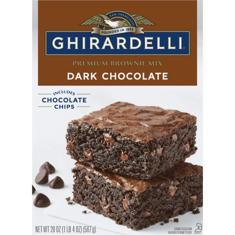 ギラデリ ダークチョコレート プレミアムブラウニーミックス チョコレートチップ入り 約566g Ghirardelli Dark Chocolate Premium Brownie Mix, Includes Chocolate Chips, 20 oz Box 【お取り寄せ商品】