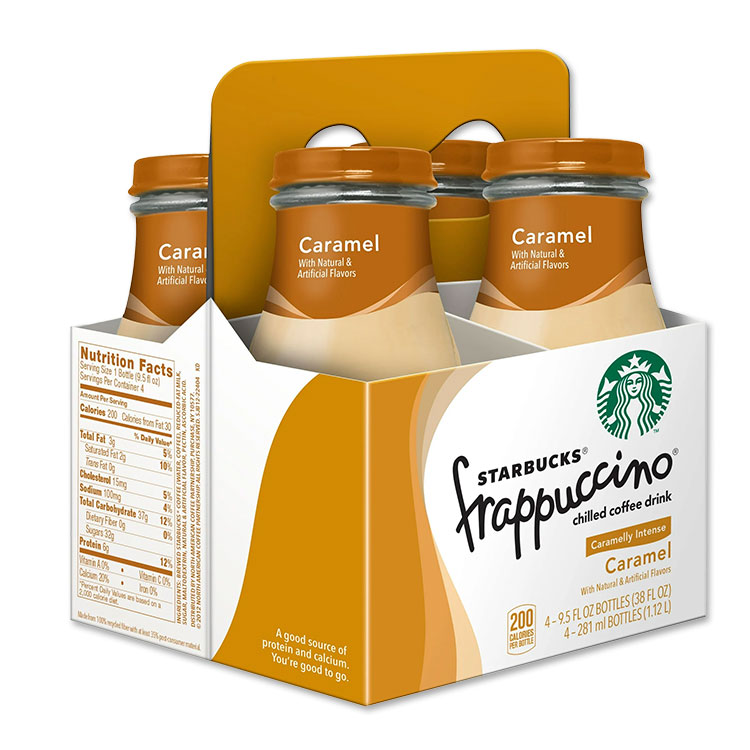 スターバックス フラペチーノ チルドコーヒードリンク キャラメル 4 個入り Starbucks Frappuccino Chilled Coffee Drink, Caramel, 4 Count, 約280ml 9.5fl oz Bottles 【お取り寄せ商品】