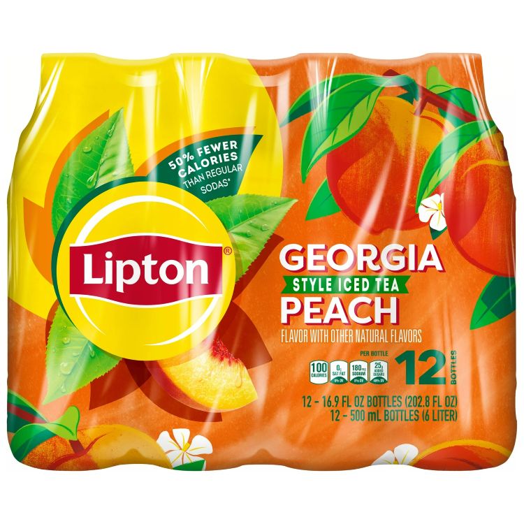 リプトン ピーチ アイスティー 約479g 12 パック Lipton Peach Iced Tea, Bottled Tea Drink, 16.9 oz, 12 Pack 【お取り寄せ商品】