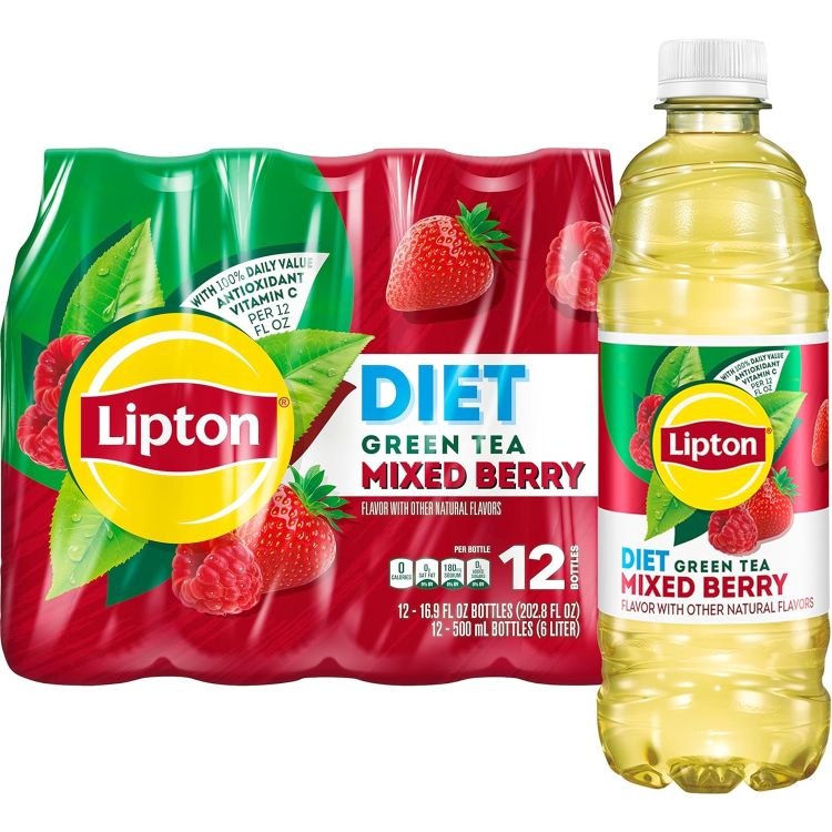 リプトン ダイエット グリーンティー ミックスベリー 約499ml 12 パックボトル Lipton Diet Green Tea Mixed Berry Iced Tea, 16.9 fl oz, 12 Pack Bottles 【お取り寄せ商品】
