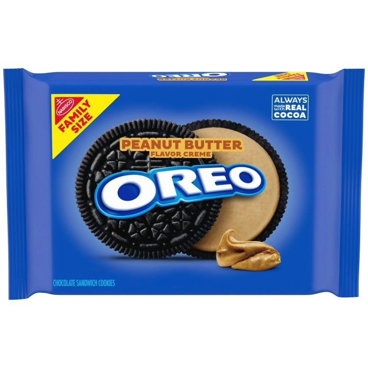 オレオ ピーナッツバタークリームチョコレートサンドイッチクッキー ファミリーサイズ 約481g OREO Peanut Butter Creme Chocolate Sandwich Cookies, Family Size, 17 oz 【お取り寄せ商品】