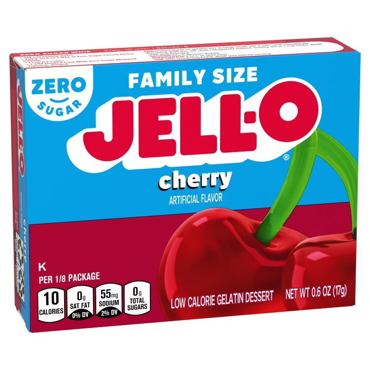 ジェロ ゼロシュガー チェリー ゼラチンデザートは、チェリー風味が楽しめるゼラチンデザートの素です。 砂糖不使用で低カロリーに仕上げており、1食あたり10kcalの仕様です。 やさしい甘さとほどよい酸味で、そのままでもデザートアレンジにも活用できます。 熱湯と水で簡単に作ることができ、冷やすだけで手軽にデザートが完成します。 個包装パウチ入りで、約120ml×8食分作れる便利なファミリーサイズです。