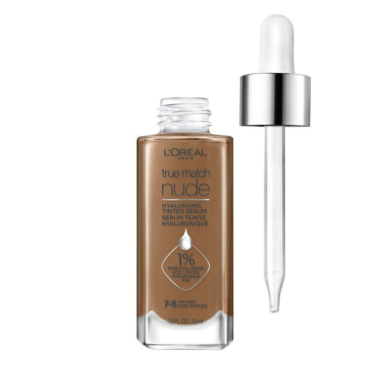 ロレアル パリ トゥルーマッチ ヒアルロン酸 ティンテッドセラム ファンデーション 7-8 タンディープ 約30mL L'Oreal Paris True Match Hyaluronic Tinted Serum Foundation Makeup, 7-8 Tan-Deep, 1 fl oz 【お取り寄せ商品】