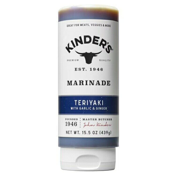 キンダーズ テリヤキ マリネード＆ソース ガーリック＆ジンジャー 439g Kinder's Teriyaki Marinade and Sauce with Garlic and Ginger, 15.5 oz Squeeze Bottle 【お取り寄せ商品】