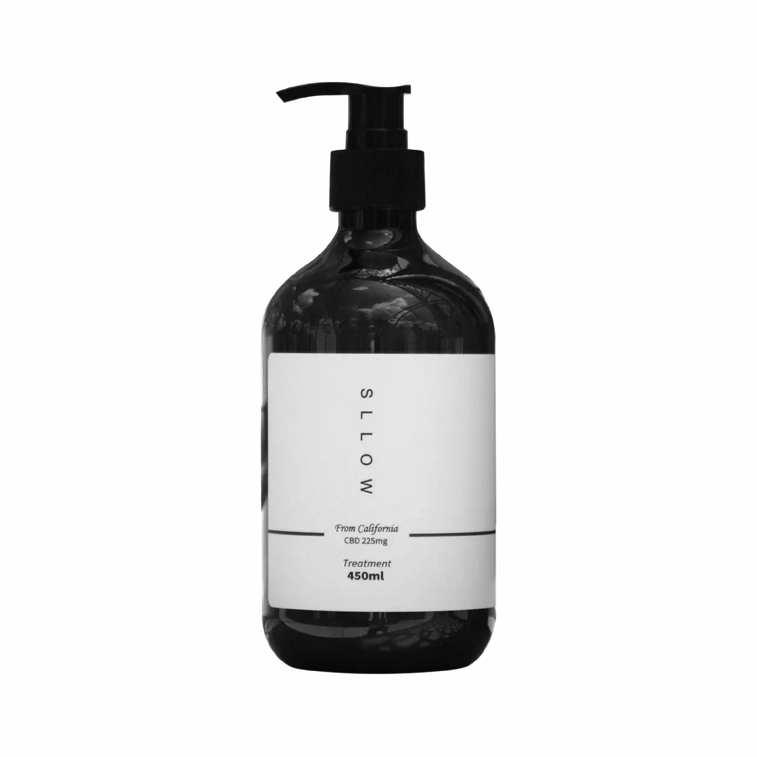 ★30%OFF★【CBDトリートメント】 SLLOW スロウ トリートメント 450ml｜CBD 225mg配合 CBDヘアケア ヘアサロン監修 サロン取扱 コスメ 国内製造 日本製 高純度 安心 髪 ツヤ 美容成分配合 初めて 効果 リラックス ウッディーな香り 男女共 新生活 CBDシャンプー