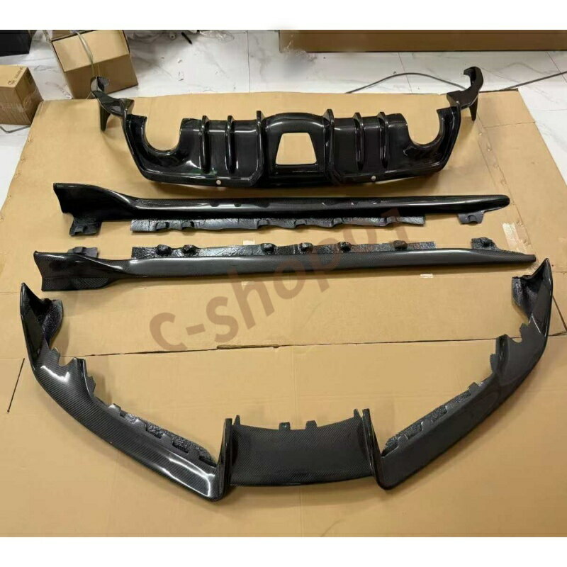 乐天商城 - トヨタ GR スープラ A90/A91 2020-2024 AD スタイル カーボン製 フロントリップ サイドスカート リアディフューザー 4 点セット