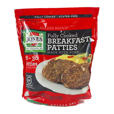 ジョーンズ デイリーファーム ブレックファスト ポークパティ 1.13kg (28-30枚入り) Breakfast Pork Patties