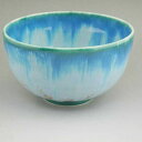 京焼 清水焼 抹茶碗 釉流彩(青)抹茶茶碗 治兵衛