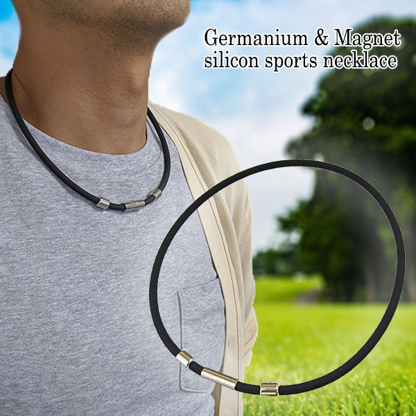 スポーツネックレス ゲルマニウムネックレス スポーツネックレス シリコン ゲルマニウム 磁気 磁石 ネックレス マグ…