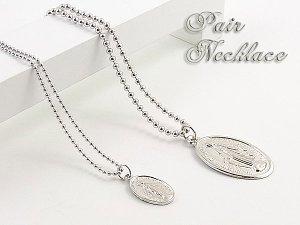 【専用ケース付】★ペアネックレス・ペンダント★オーバルクロスタイプ【楽ギフ_包装】10P03Dec16