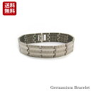 　　　　GERMANIUM BRACELET　titanium body 　　　　ゲルマニウムブレスレット 　チタンボディ ゲルマニウムを含有した素材で、 ファッション性を重視したブレスレットに仕上げました。 訳ありの理由ですが、 今回のゲルマニウムブレスレットは専用ケースに入っていません。 お届の場合は、エアーパッキンに包んでお届致します。 もちろん商品に問題がある訳ではありません。 ただ、専用ケースに入っていないだけの商品です。 年に何度もこの様な価格で販売はしていません。 数量も限られておりますので、早めの落札をされます様お薦め致します。 通常は3900円〜4300円で販売している、 チタン製のゲルマニウムブレスレットです。 年に何度もこの様な価格で販売はしていません。 それなりの理由があるのですが、効果・効能を書くと、 薬事法に抵触をするので説明を省きますが、 一度、ご購入いただいた方は、皆さん手放せなくなっています。 ● ゲルマニウムについて 32番目の元素（Ge）。 約100年ほど前にドイツのウィンクラー博士が銀の鉱石より分離することに成功し、発見された亜金属元素で、金属・非金属の性質を併せ持つ半導体です。 ゲルマニウムは金属と非金属の中間の亜金属の半導体です。 半導体とは、光や熱などのエネルギーによって反応し、電気を通す導体となったり、通さない絶縁体になる性質をいいます。 ゲルマニウムは有機と無機の2つがあります。 大まかに言うと、有機は植物の中に含まれているゲルマニウム、無機は鉱石などの中に含まれているゲルマニウム です。 1967年に、無機を有機に転換させる技術が確立されました。 その後、各種試験による高い安全性が認められ、1992年、WHO（世界保健機関）は物質名「有機ゲルマニウム」を正式に登録認知しました。 また、アメリカのネバタ州などでは保険適用が認められていますし、日本では貼り付け型治療器として厚生労働省から認可を受けています。 ● 当ブレスレットの特徴 チタン製ブレスレットにゲルマニウムを含有した素材で、 ファッション性を重視したアクセサリーとして仕上げました。 チタン製ですので付けているのが分からない位とても軽く出来ています。 サイズの調整は、初めての方でも付属の調整用修理ピンで出来ますが、 難しい場合は、時計店等で調整をお願い致します。 ゲルマニウムアクセサリーは、 薬事法の規制により販売が制限されるようになりました。 その為、ゲルマニウムアクセサリーの製造が 少なくなりましたので、現在は入荷が困難な状態になりました。 当ゲルマニウムネックレスも 在庫分の販売で、在庫が無くなった辞典で販売は中止する予定です。 あの時買っておけば良かったと、後悔する商品の一つかも知れません。 ゲルマニウムの効果効能につきましては、 薬事法に抵触しますので掲載は出来ません。 ご理解を賜ります様よろしくお願い致します。 サイズ長さ22.3cm　　幅1.5cm　　厚さ0.2cm　 （調整可能）重量約40g素材・材質チタン製 ゲルマニウム（粒） 　600粒付属品調整ピン 【ご使用方法】 手、足、首に装着してください。　複数ご使用になられることをおすすめします。 【使用上の注意】 ・幼児の手の届かない所に保管して下さい・異常を感じたときには使用をおやめ下さい。 ・多少の変色する場合がありますが、品質に問題はありません 【ご注意】 水仕事・水泳・お風呂等では当ゲルマニウムアクセサリーは必ず取り外してください。 装着したまま利用されますとゲルマニウム粒が剥がれ落ちる原因となります。