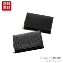 【United Homme ユナイテッドオム】【President プレジデント】馬革&牛革クロコ型押しマイクロマネークリップメンズブランドレザーウォレット【さいふ サイフ 財布 wallet】ショートウォレット男性用【送料無料】【fsp2124】【0603superP2】05P123Aug12(4)