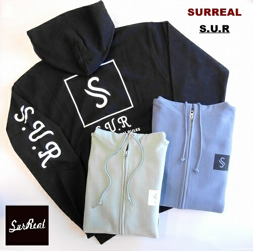 シュルリアル 8.0oz ヘビーブレンド ジップフーディ スウェットパーカー（裏起毛）SURREAL S.U.R Heavyweight Sweatshirts Full Zip Hoodie No.200