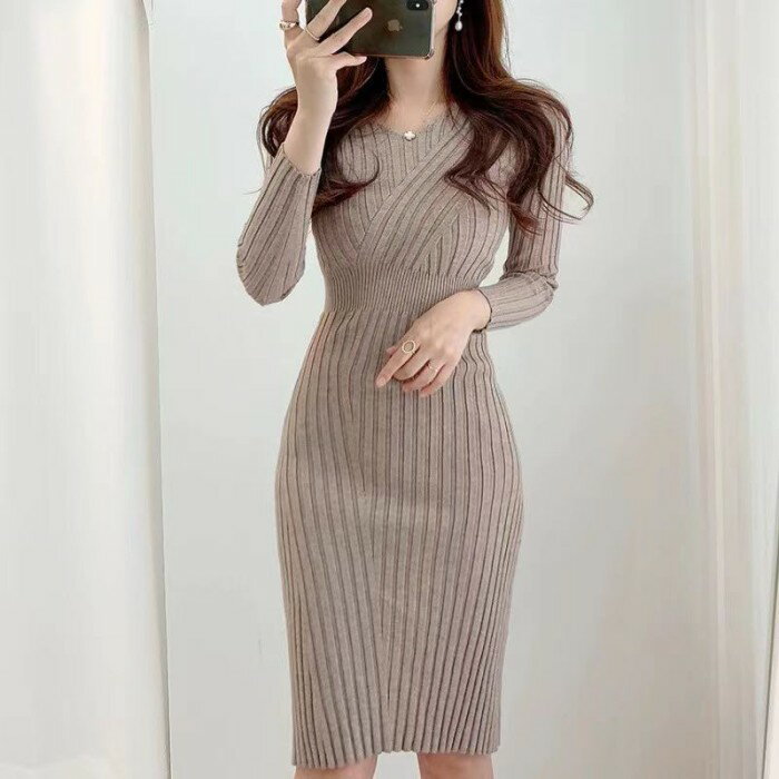 ニットワンピースタイトワンピースニ...