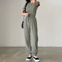セットアップ レディース tシャツ 半袖 ロングパンツ スポーツウェア 薄手 上下セット 夏 ルームウェア カジュアル