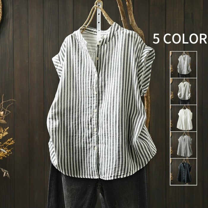 チュニック レディース 大きいサイズ トップス シャツ ブラウス 綿麻混 森ガール カジュアル 夏新作