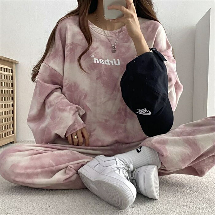 セットアップ レディース スウェット 上下セット 長袖 プリント 春秋 冬染め スポーツウェア ccfashion-10000013 CC FASHION サンプル画像2