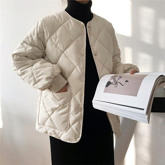 コート 中綿コート 薄手 レディース キルティングコートノーカラージャケット 秋冬 カジュアル 綿入り ccfashion-10000023 CC FASHION サンプル画像3