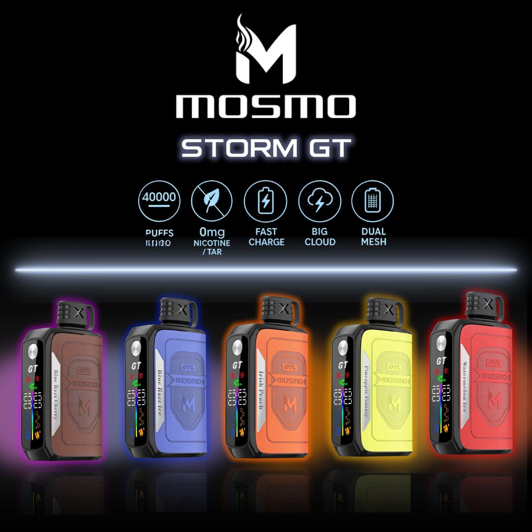 【2個セット】電子シーシャ 40000回吸引 StormGT 使い切り 大容量 ノンニコチン 爆煙 携帯シーシャ MOSMO 正規品
