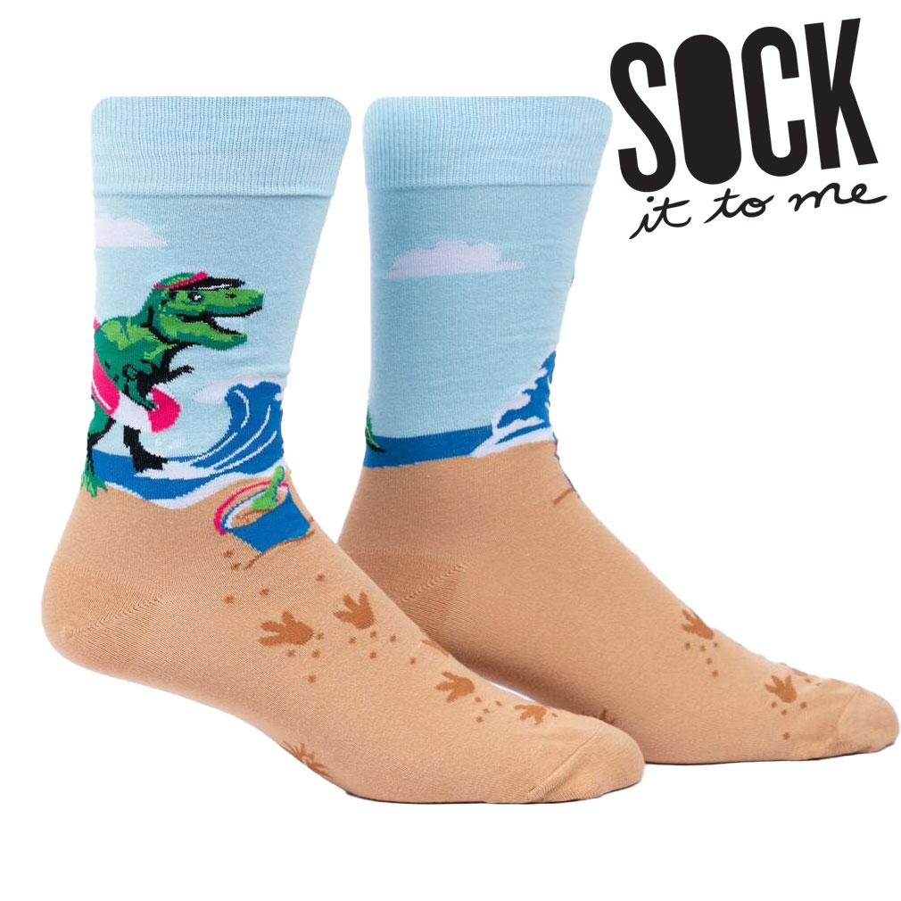 【お買い物マラソン最大1000円OFFクーポン配布中】【メール便対応】 ソックス メンズ 靴下 総柄 恐竜 海 クルーソックス 【Dinos Gone Wild】 Sock It To Me[ソック イット トゥ ミー] 春 夏