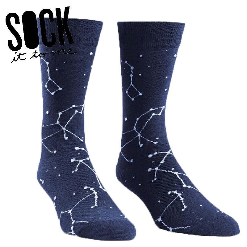 【メール便対応】 ソックス メンズ 靴下 総柄 星座 宇宙 クルーソックス 【Constellation】 Sock It To Me[ソック イット トゥ ミー] 春 春夏