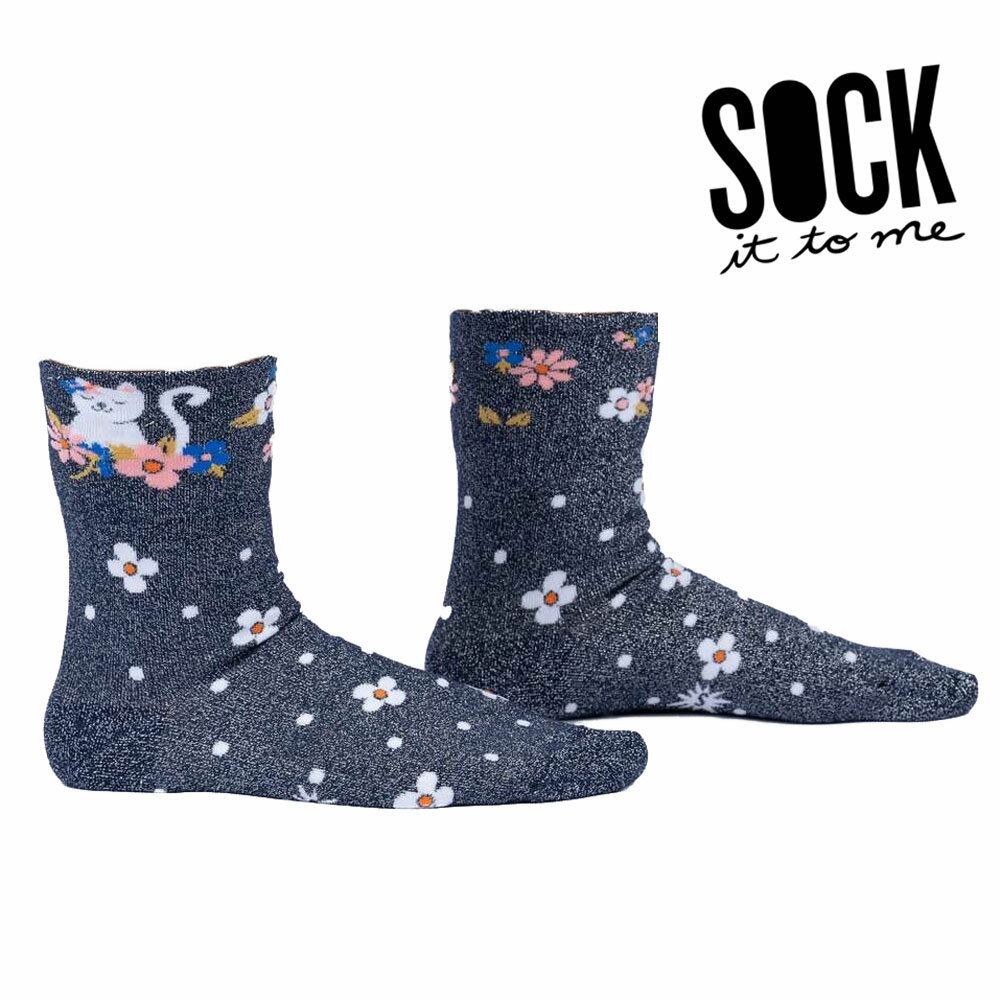  2way 折り返しソックス ソックス レディース 靴下 総柄 ネコ 動物  Sock It To Me 春 春夏